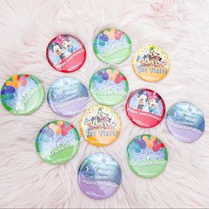 Disney World Badge Pins Set of 12
